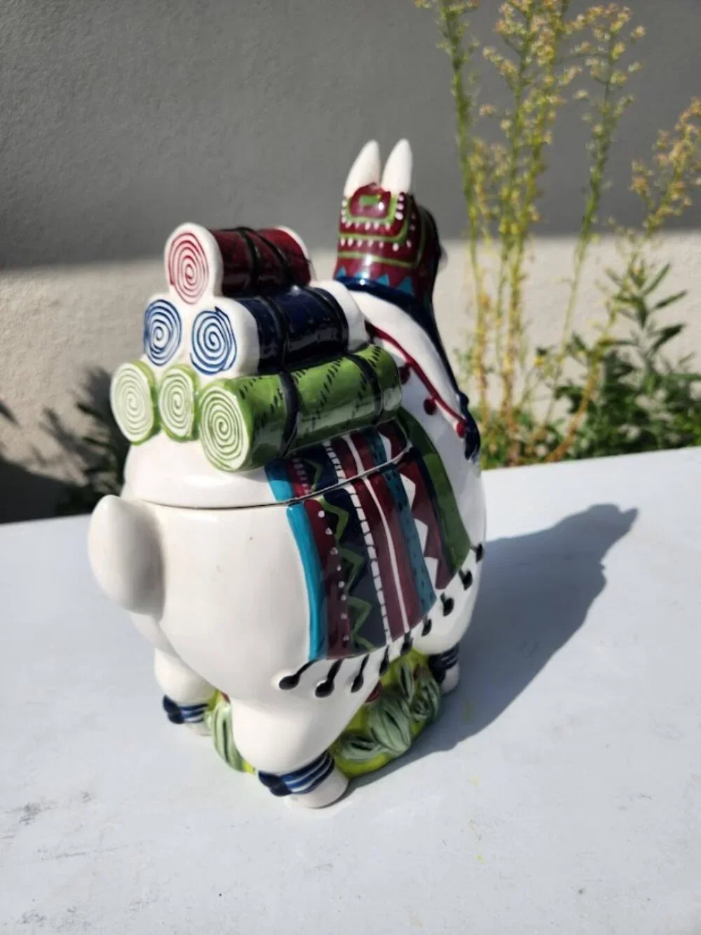 Blue Sky Ceramic Llama Alpaca Cookie Jar Kitchen Decor Decorations 11.5